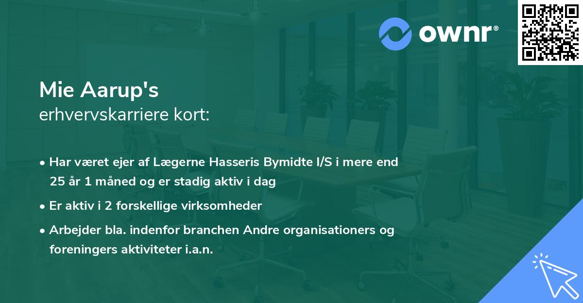 Mie Aarup's erhvervskarriere kort