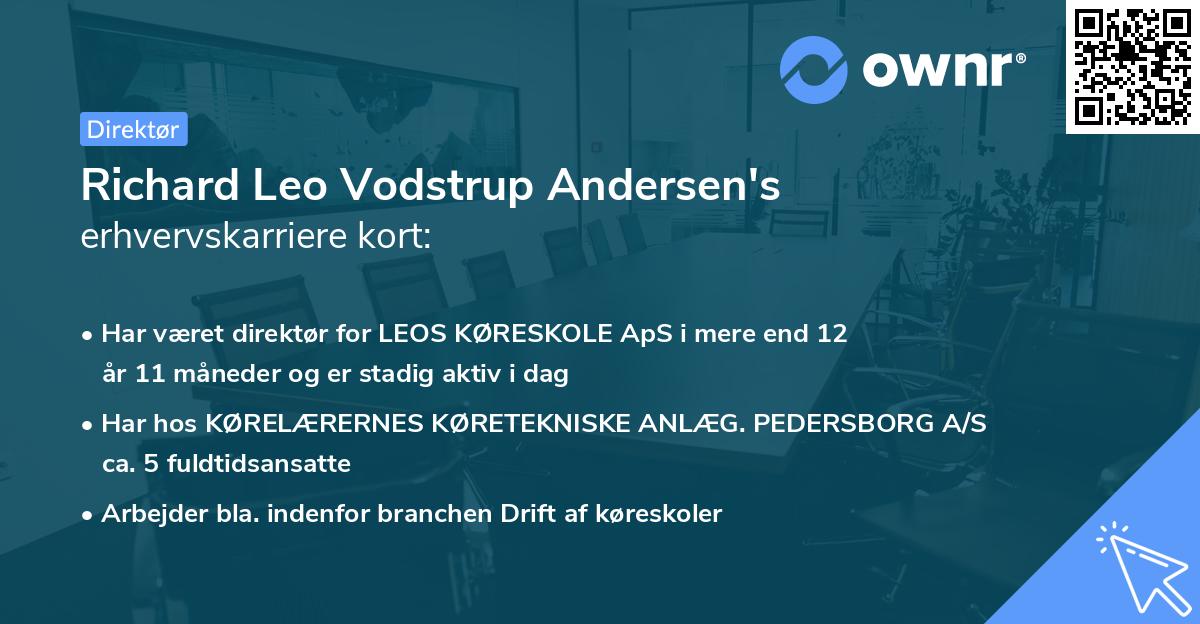 Richard Leo Vodstrup Andersen's erhvervskarriere kort