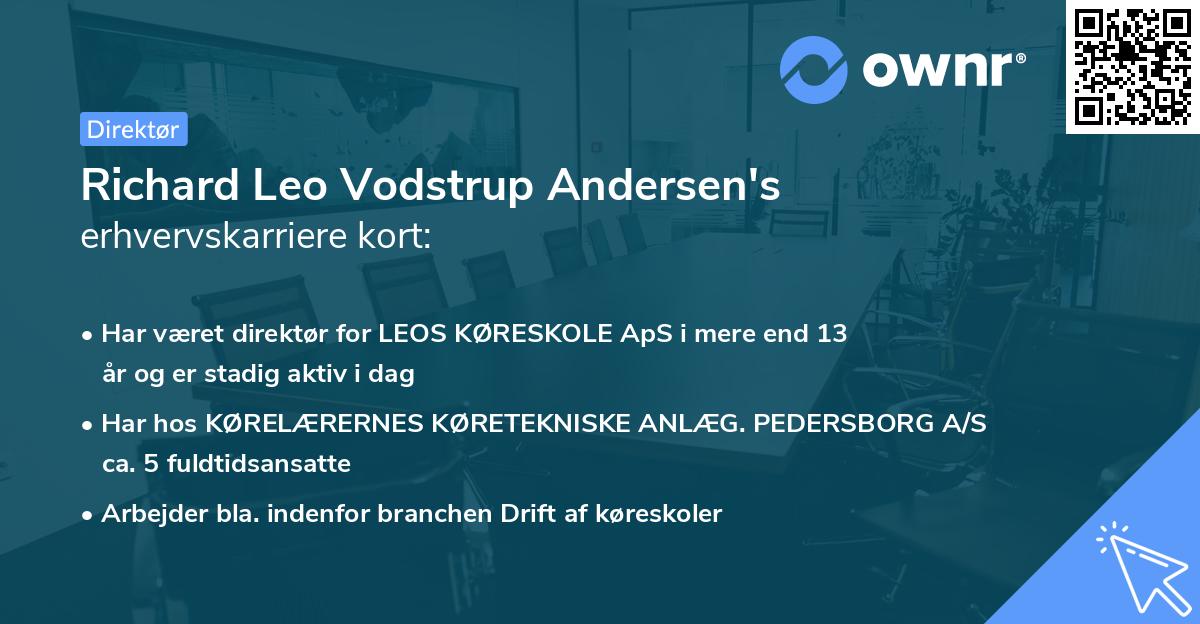 Richard Leo Vodstrup Andersen's erhvervskarriere kort