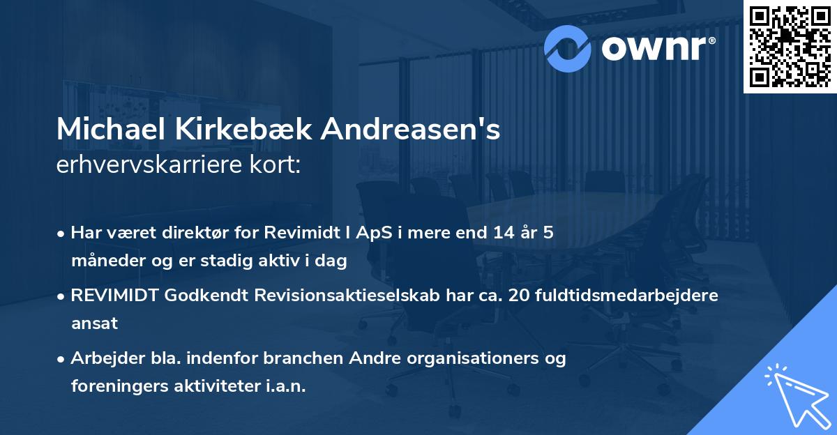 Michael Kirkebæk Andreasen's erhvervskarriere kort