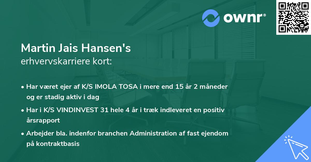 Martin Jais Hansen's erhvervskarriere kort
