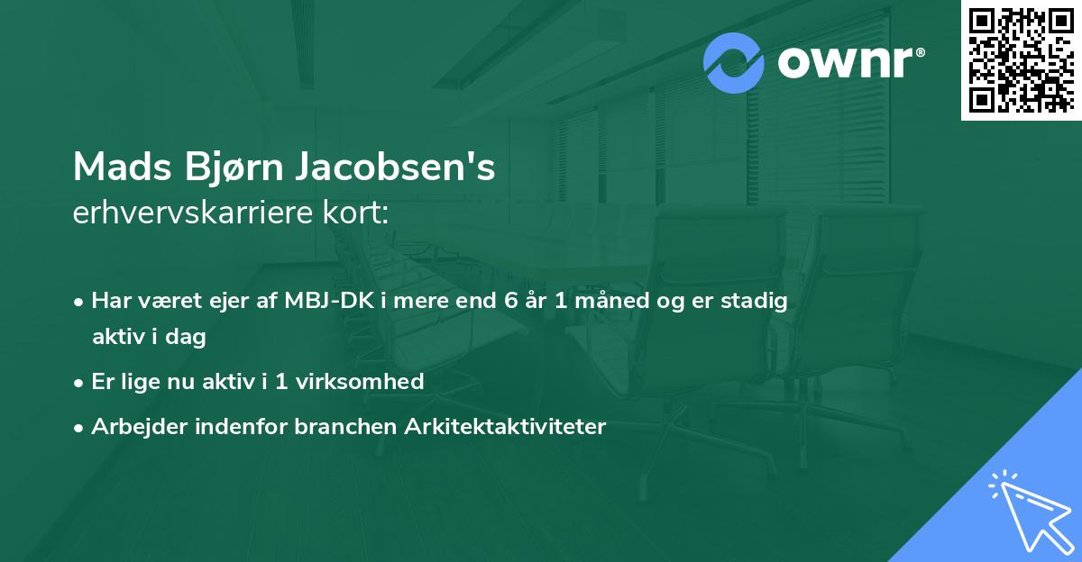 Mads Bjørn Jacobsen's erhvervskarriere kort