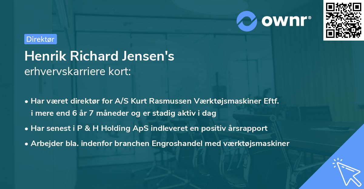 Henrik Richard Jensen's erhvervskarriere kort