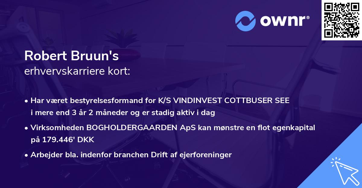 Robert Bruun's erhvervskarriere kort