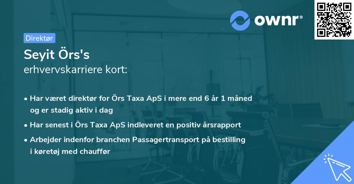 Seyit Örs's erhvervskarriere kort