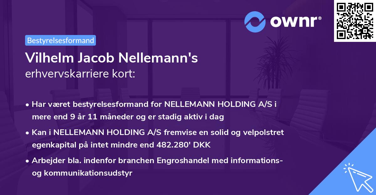 Vilhelm Jacob Nellemann's erhvervskarriere kort