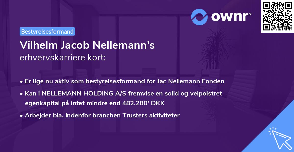 Vilhelm Jacob Nellemann's erhvervskarriere kort