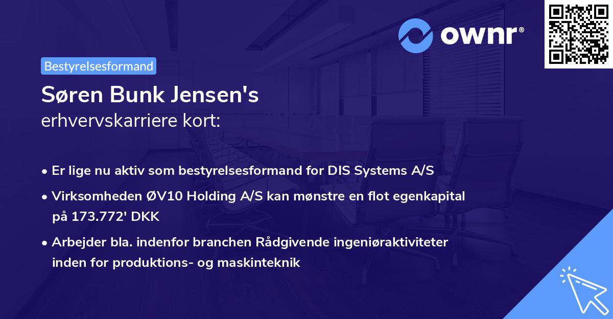 Søren Bunk Jensen's erhvervskarriere kort