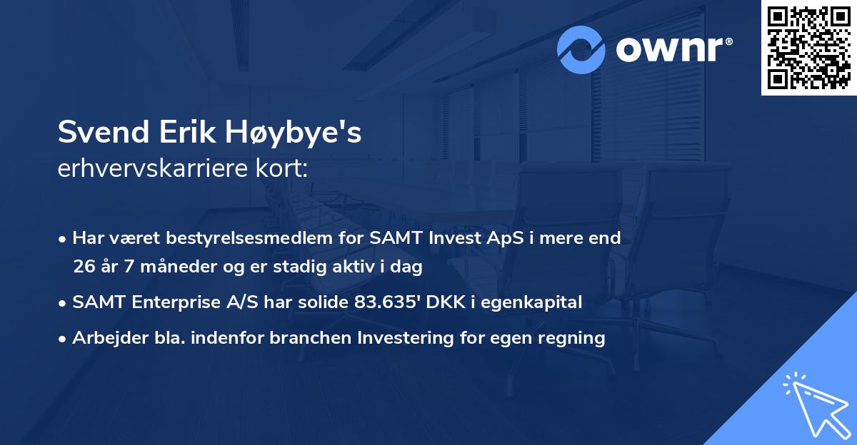 Svend Erik Høybye's erhvervskarriere kort