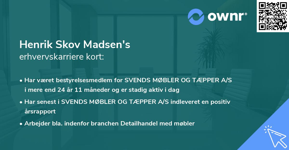 Henrik Skov Madsen's erhvervskarriere kort