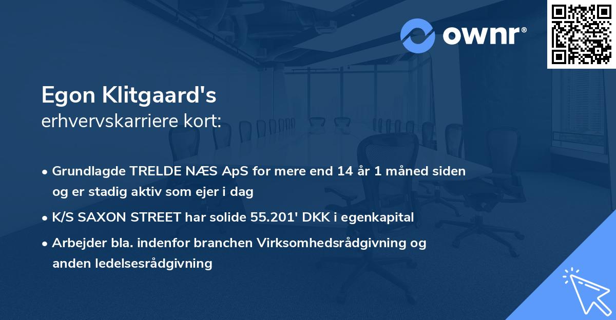 Egon Klitgaard's erhvervskarriere kort