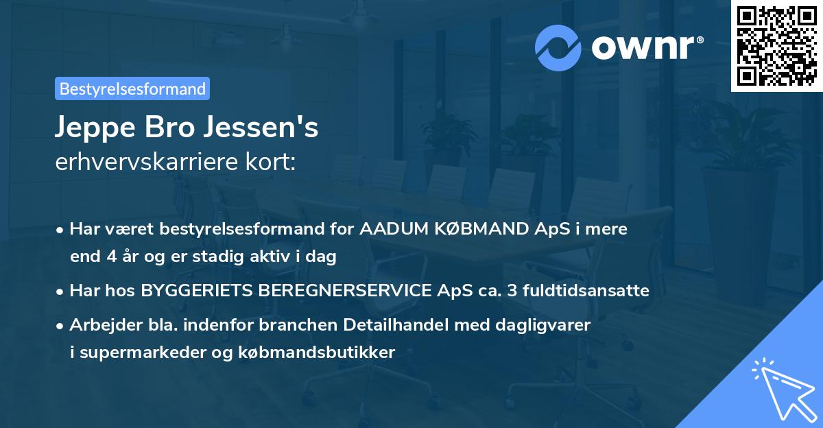 Jeppe Bro Jessen's erhvervskarriere kort