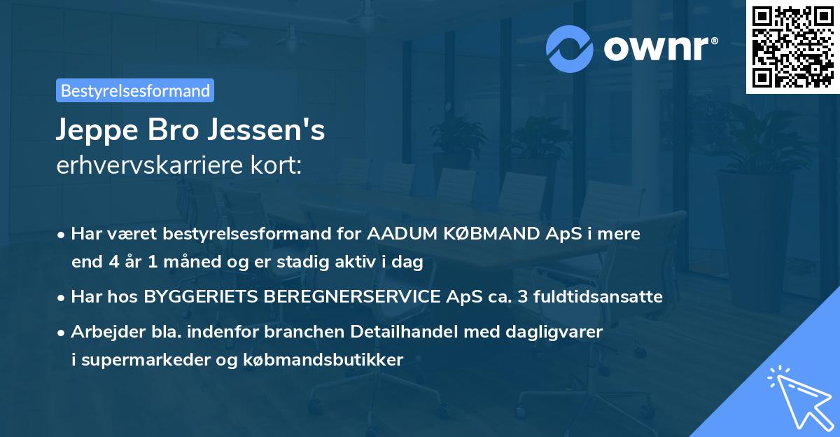 Jeppe Bro Jessen's erhvervskarriere kort