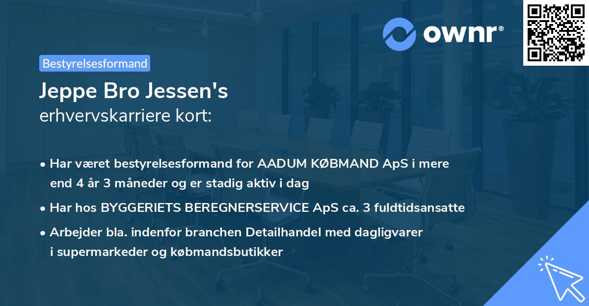 Jeppe Bro Jessen's erhvervskarriere kort