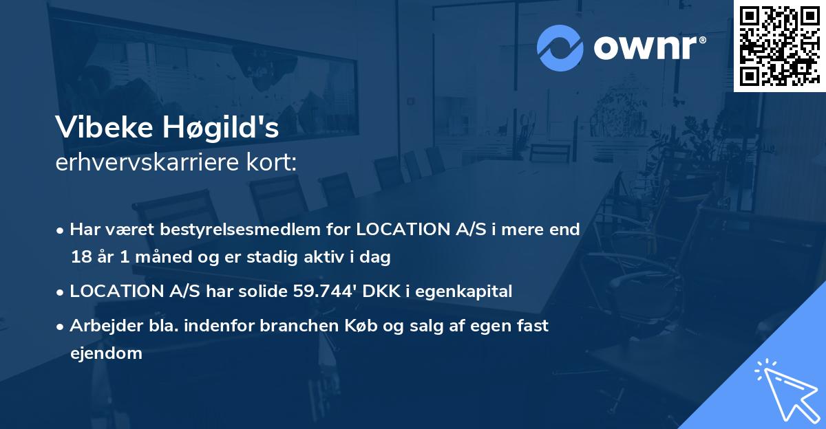Vibeke Høgild's erhvervskarriere kort