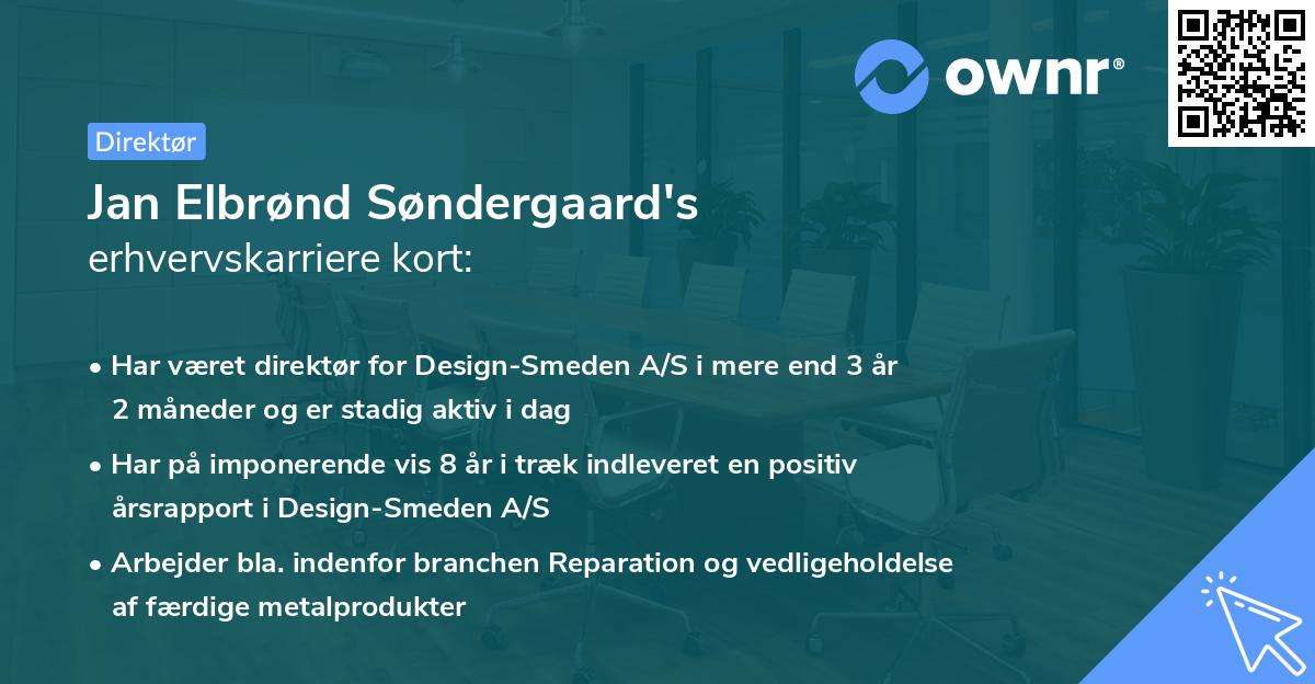 Jan Elbrønd Søndergaard's erhvervskarriere kort