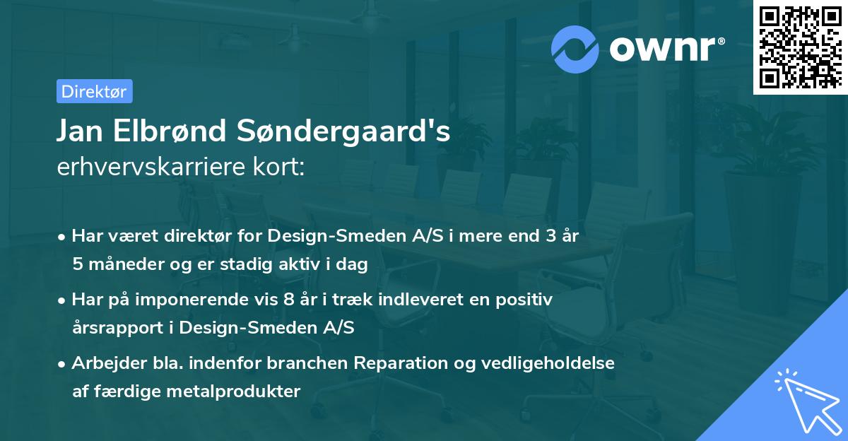 Jan Elbrønd Søndergaard's erhvervskarriere kort