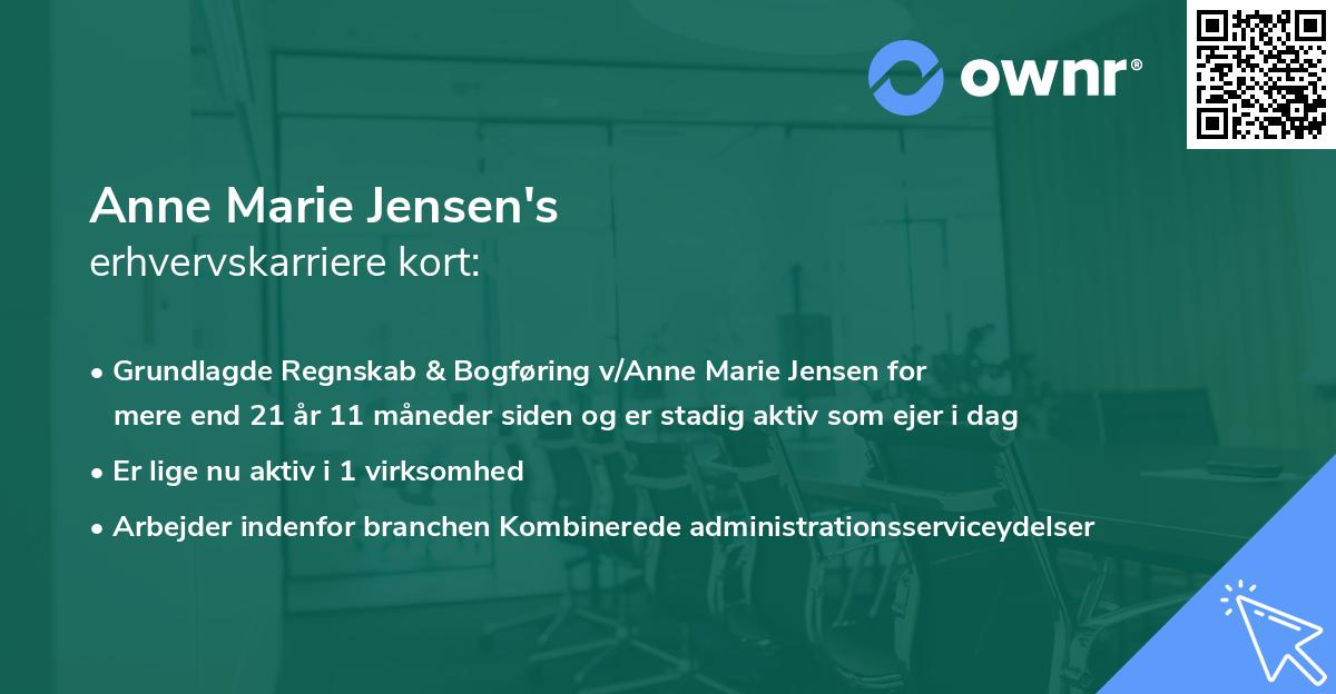 Anne Marie Jensen's erhvervskarriere kort