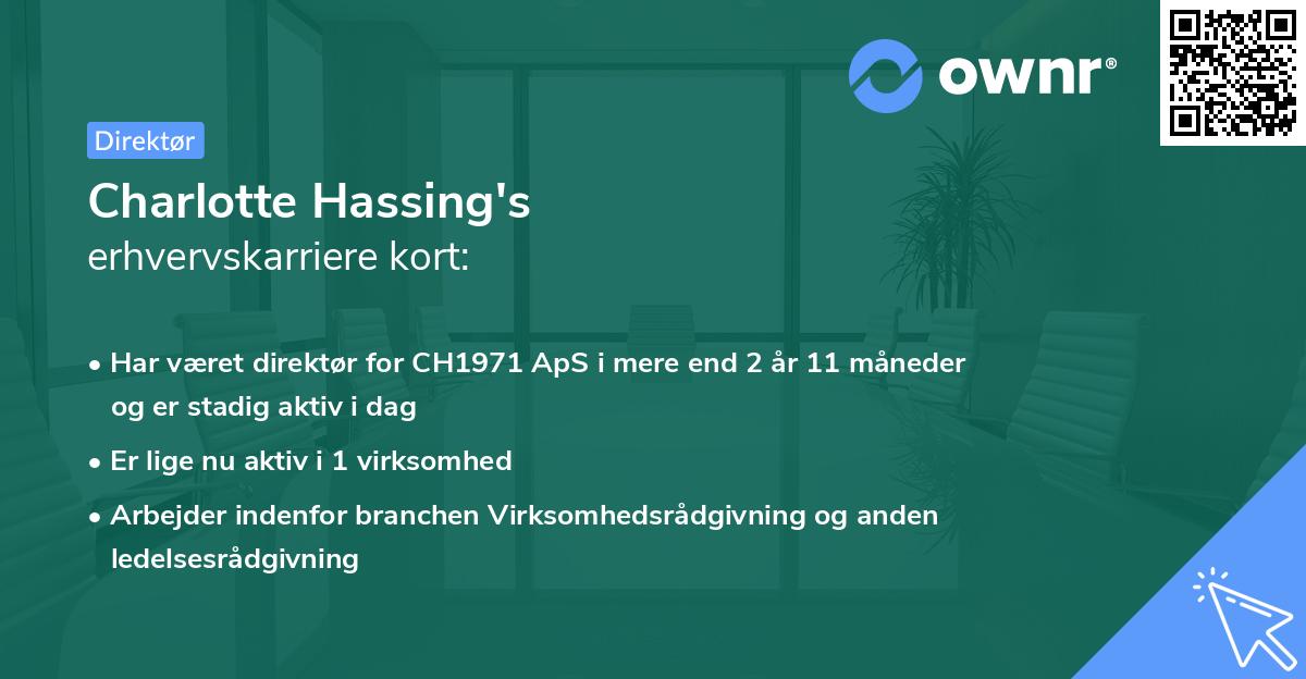 Charlotte Hassing's erhvervskarriere kort