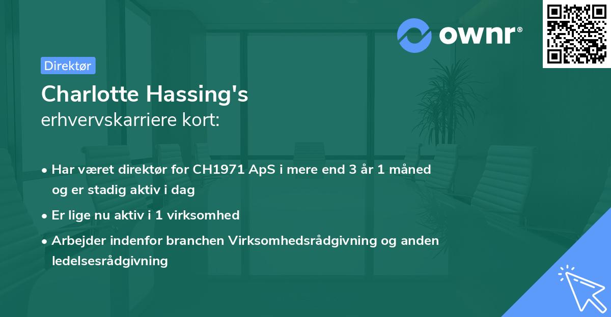 Charlotte Hassing's erhvervskarriere kort