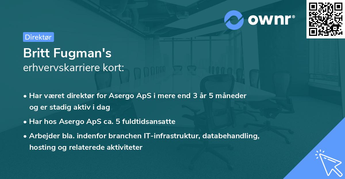 Britt Fugman's erhvervskarriere kort