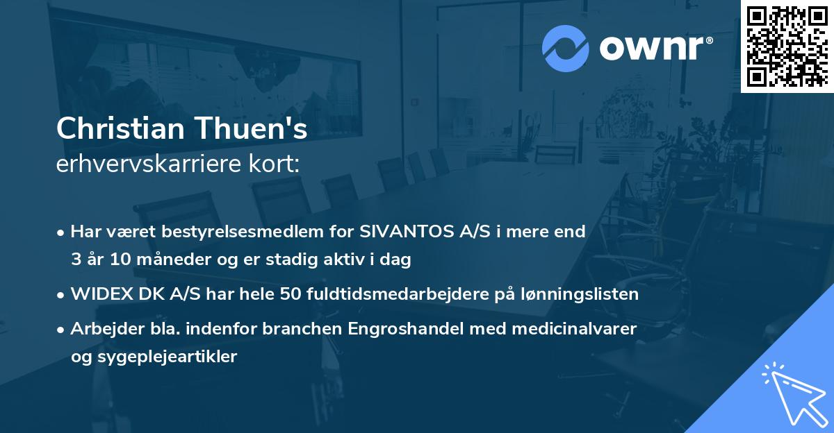 Christian Thuen's erhvervskarriere kort