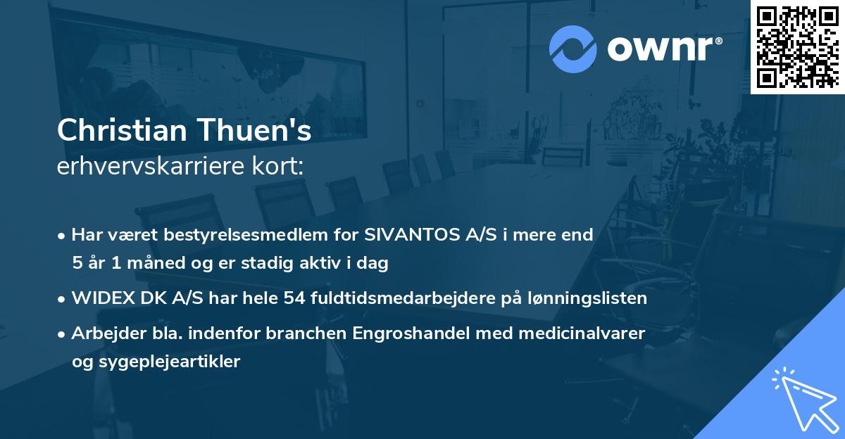 Christian Thuen's erhvervskarriere kort
