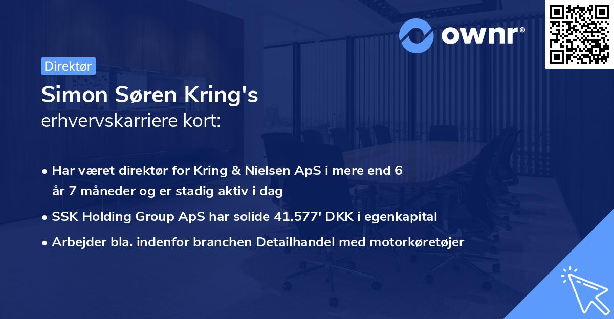 Simon Søren Kring's erhvervskarriere kort