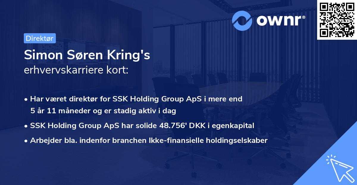 Simon Søren Kring's erhvervskarriere kort