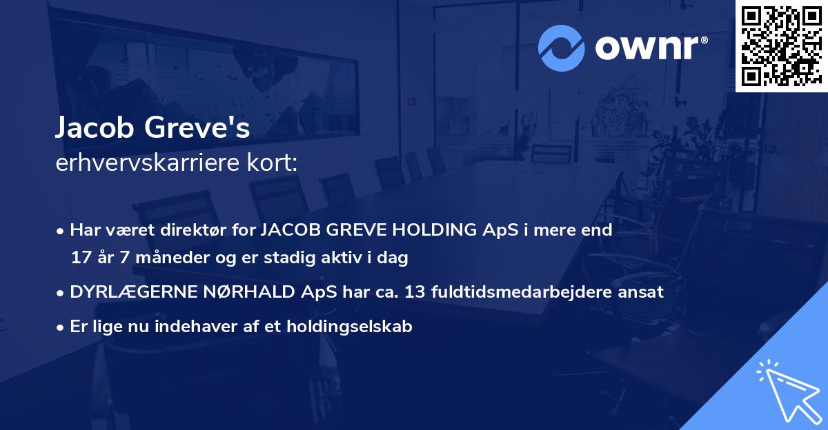 Jacob Greve's erhvervskarriere kort