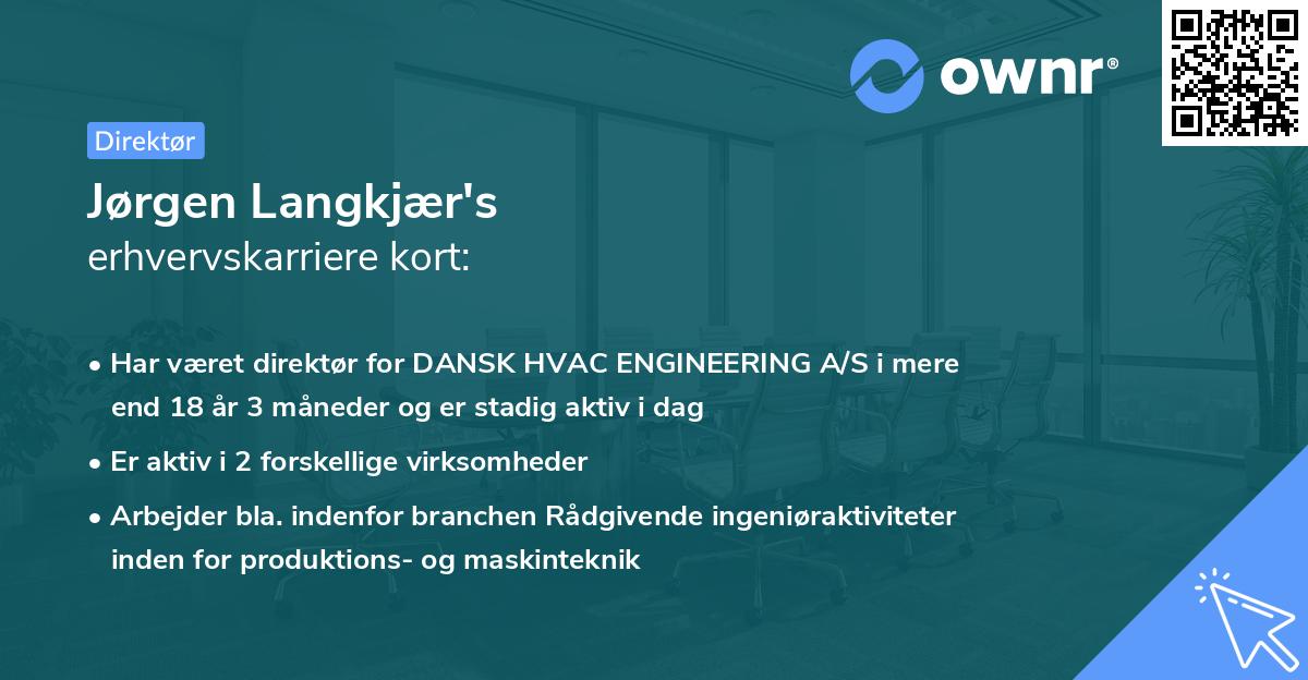Jørgen Langkjær's erhvervskarriere kort