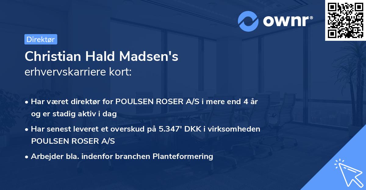 Christian Hald Madsen's erhvervskarriere kort