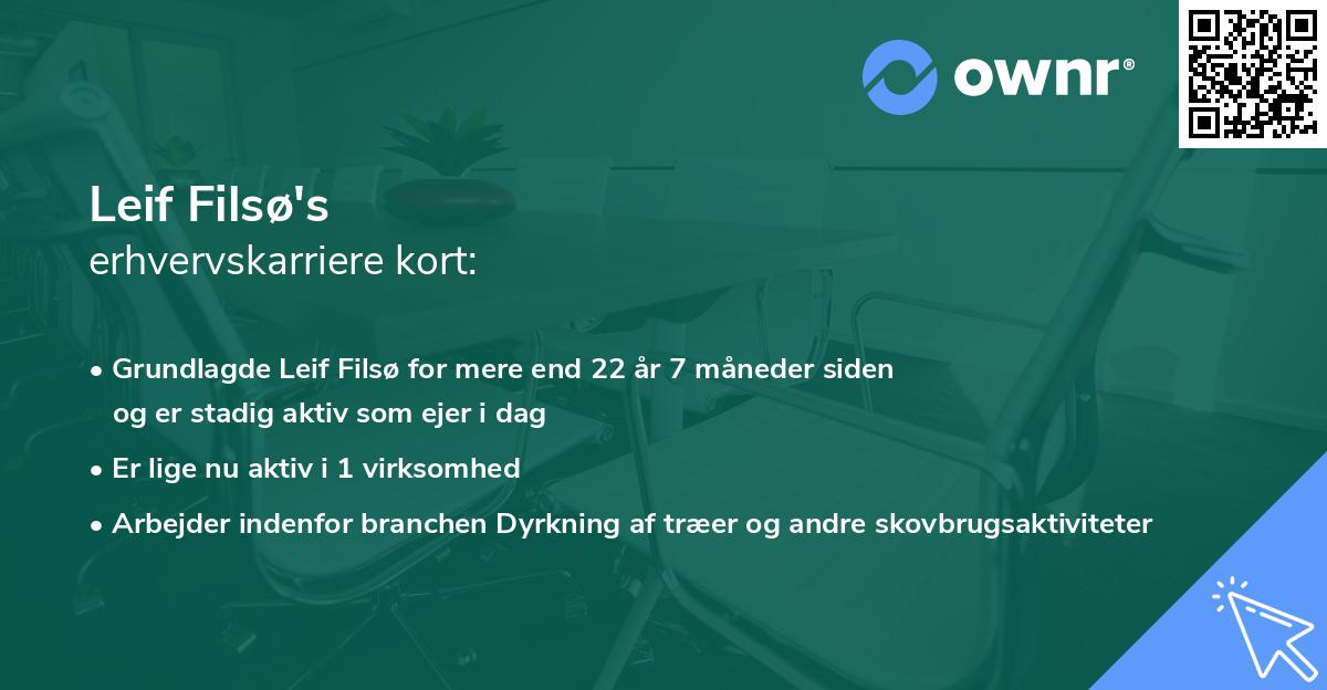 Leif Filsø's erhvervskarriere kort