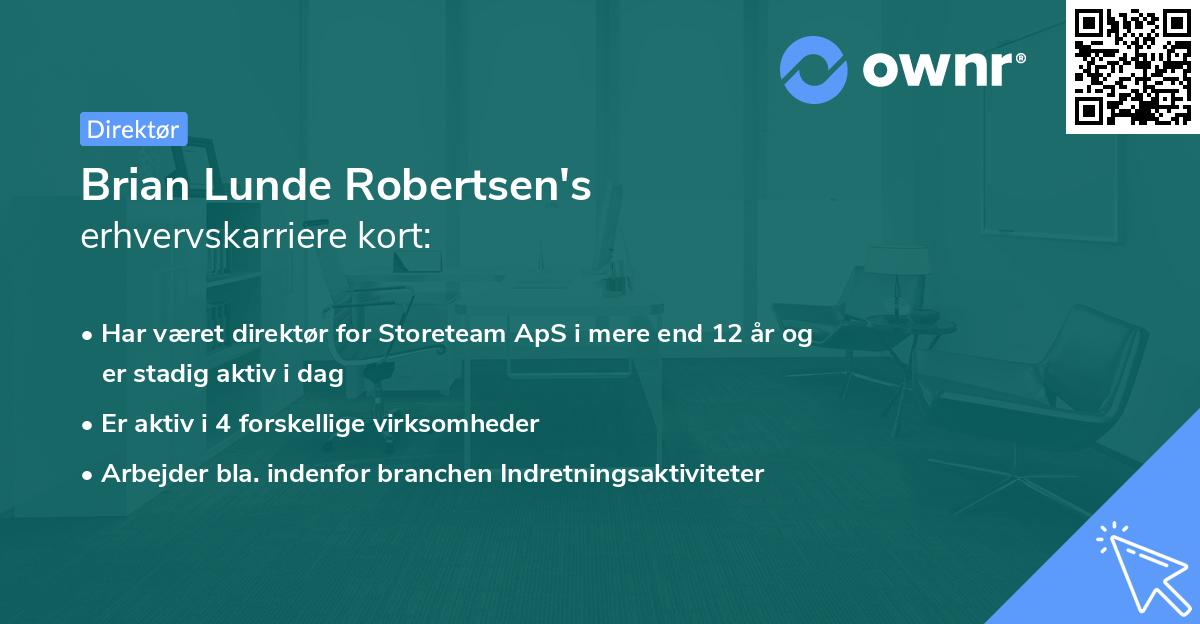 Brian Lunde Robertsen's erhvervskarriere kort