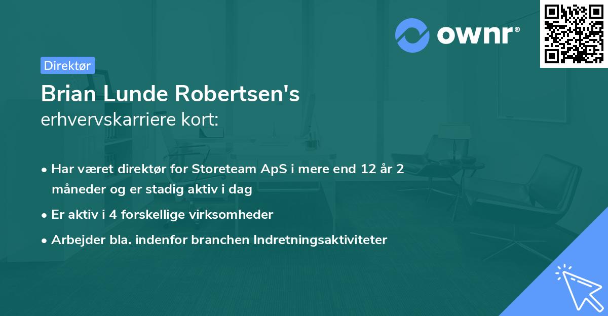 Brian Lunde Robertsen's erhvervskarriere kort