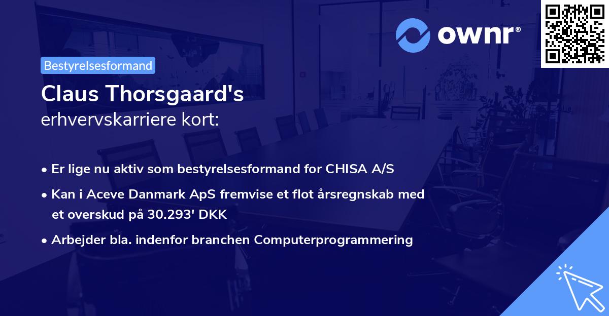 Claus Thorsgaard's erhvervskarriere kort