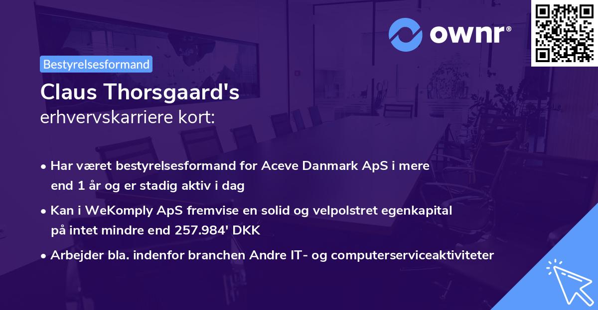 Claus Thorsgaard's erhvervskarriere kort