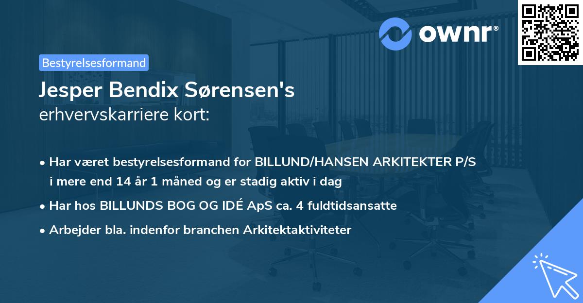 Jesper Bendix Sørensen's erhvervskarriere kort