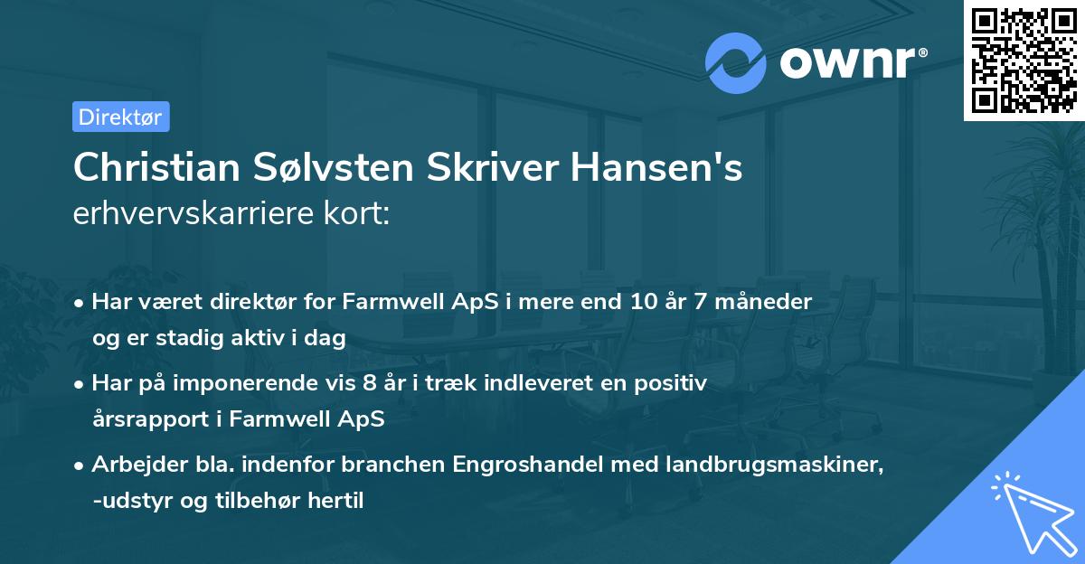 Christian Sølvsten Skriver Hansen's erhvervskarriere kort