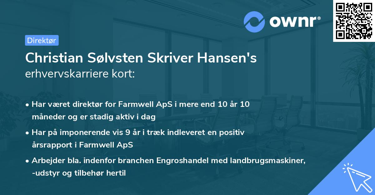 Christian Sølvsten Skriver Hansen's erhvervskarriere kort