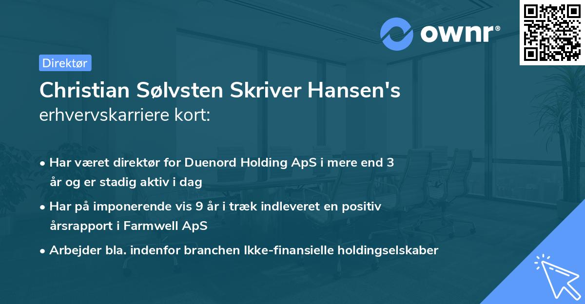 Christian Sølvsten Skriver Hansen's erhvervskarriere kort