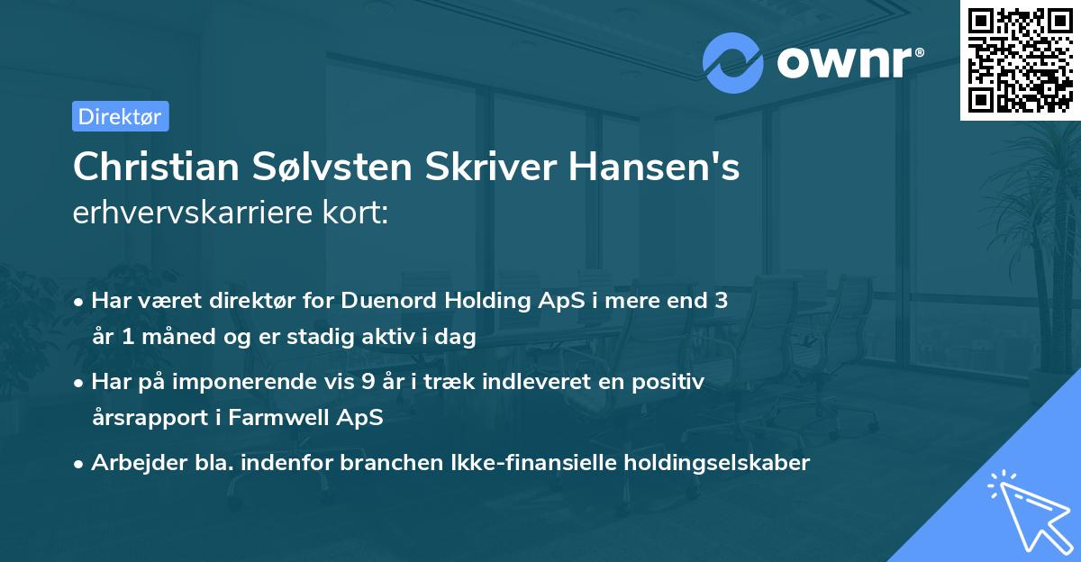 Christian Sølvsten Skriver Hansen's erhvervskarriere kort