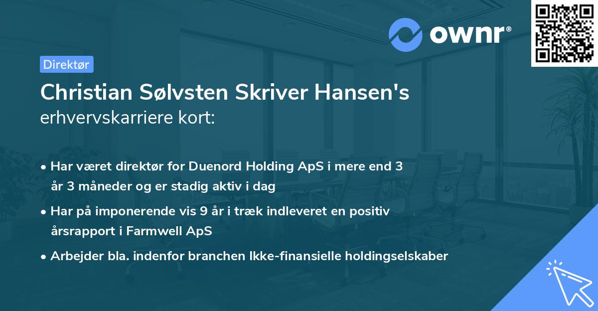 Christian Sølvsten Skriver Hansen's erhvervskarriere kort
