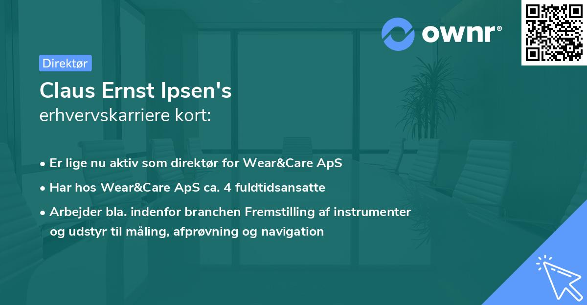 Claus Ernst Ipsen's erhvervskarriere kort