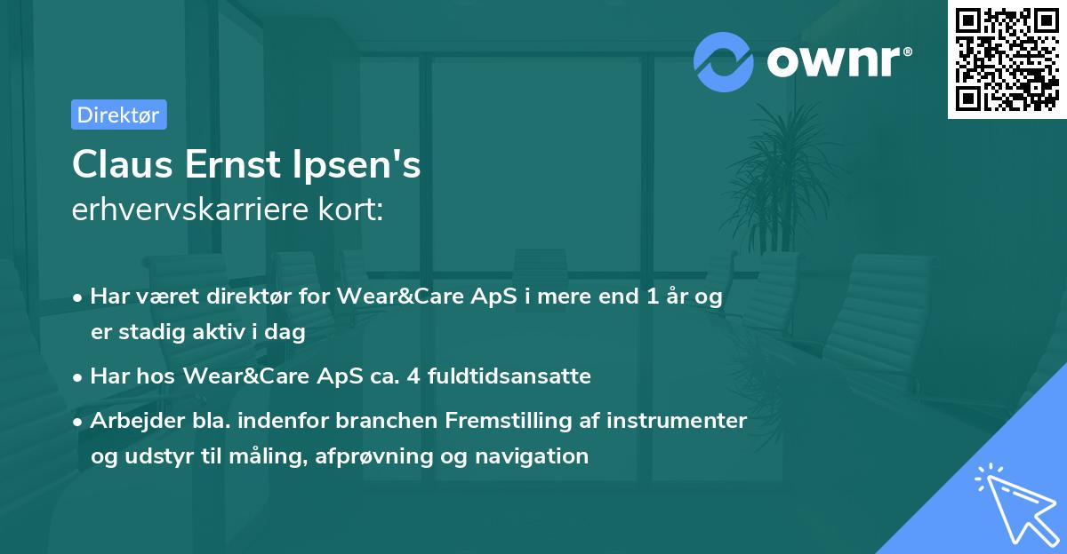 Claus Ernst Ipsen's erhvervskarriere kort