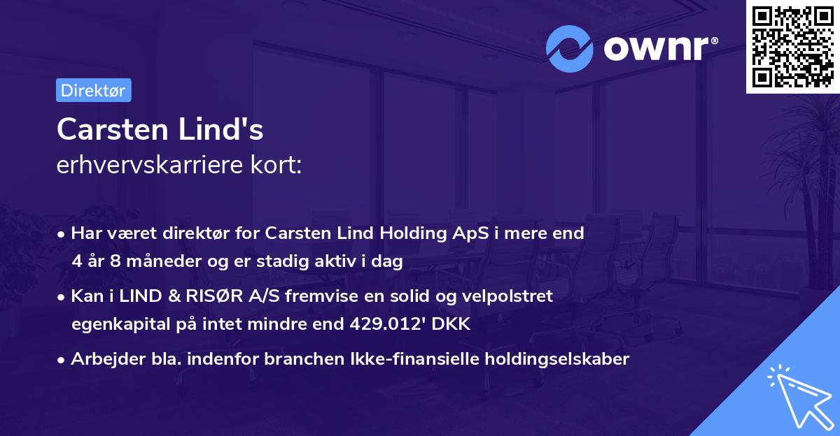 Carsten Lind's erhvervskarriere kort