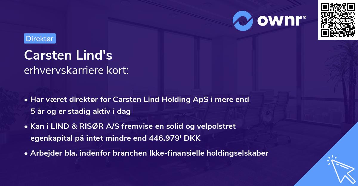 Carsten Lind's erhvervskarriere kort