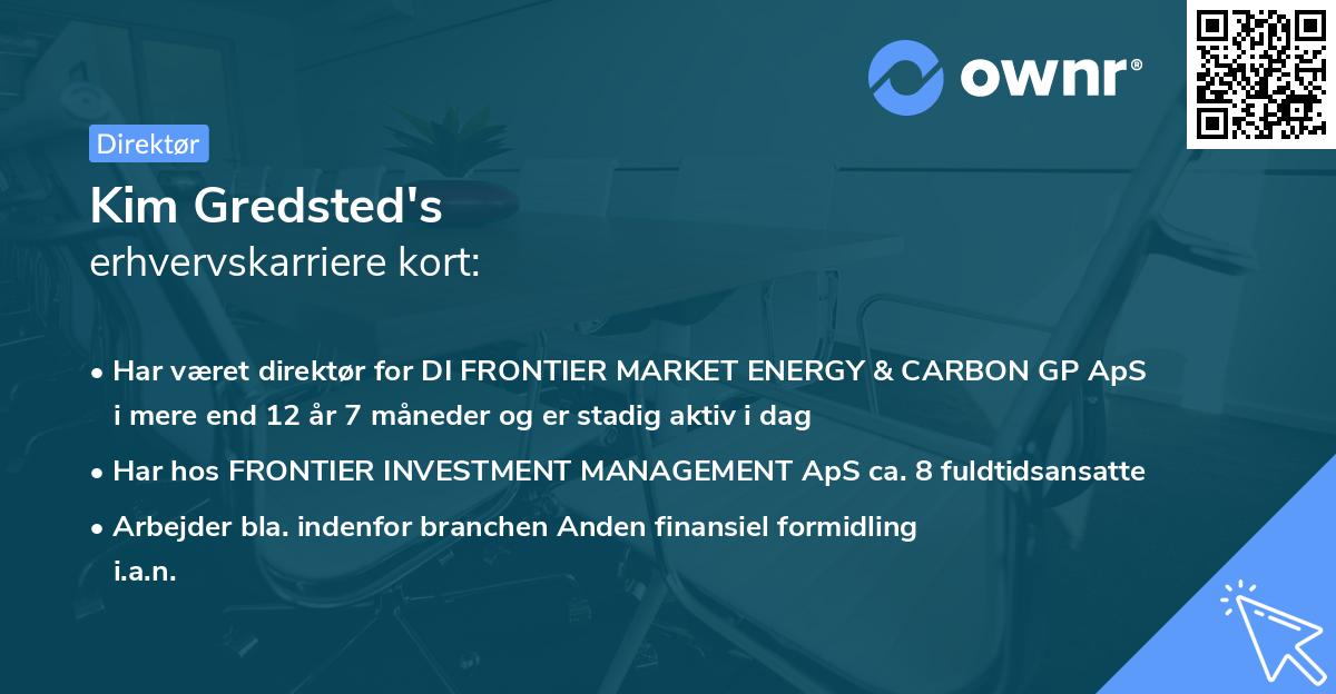 Kim Gredsted's erhvervskarriere kort