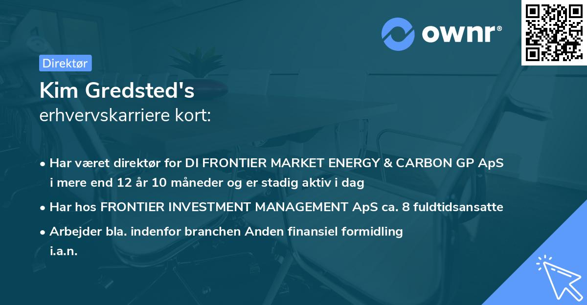 Kim Gredsted's erhvervskarriere kort