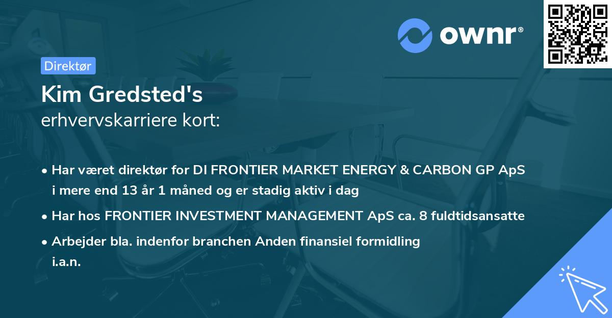 Kim Gredsted's erhvervskarriere kort